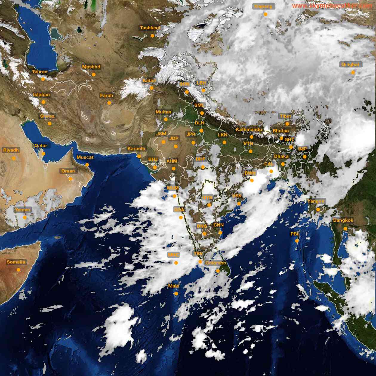 Latest INSAT Weather Satellite Image of India - Infrared Map - 03:00 IST on 23 June 2026