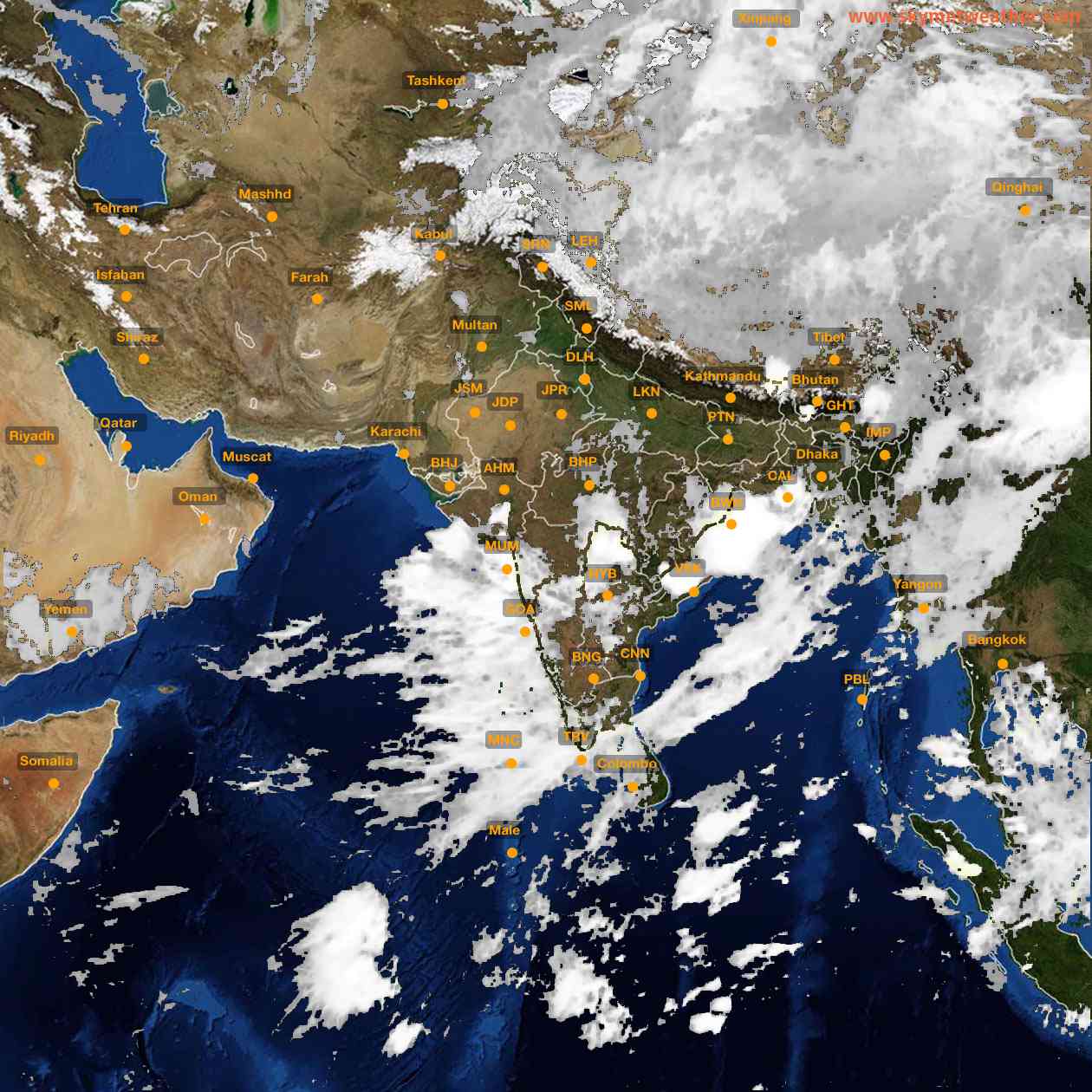 Latest INSAT Weather Satellite Image of India - Infrared Map - 05:00 IST on 23 June 2026