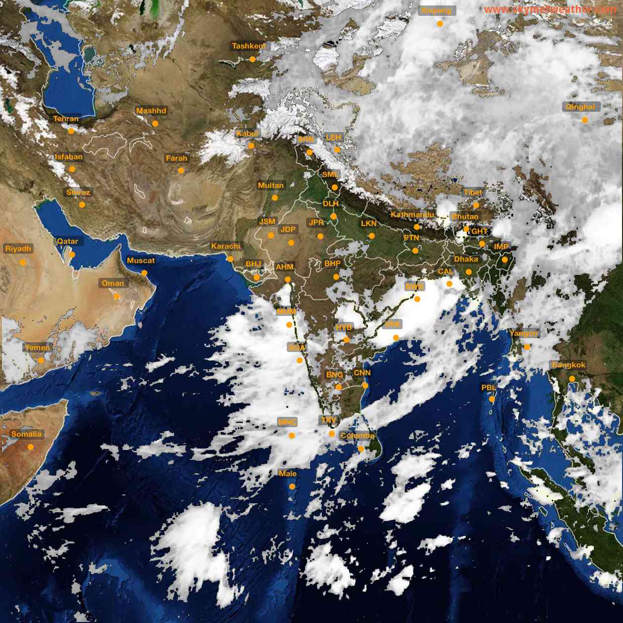 Latest INSAT Weather Satellite Image of India - Infrared Map - 07:00 IST on 23 June 2026