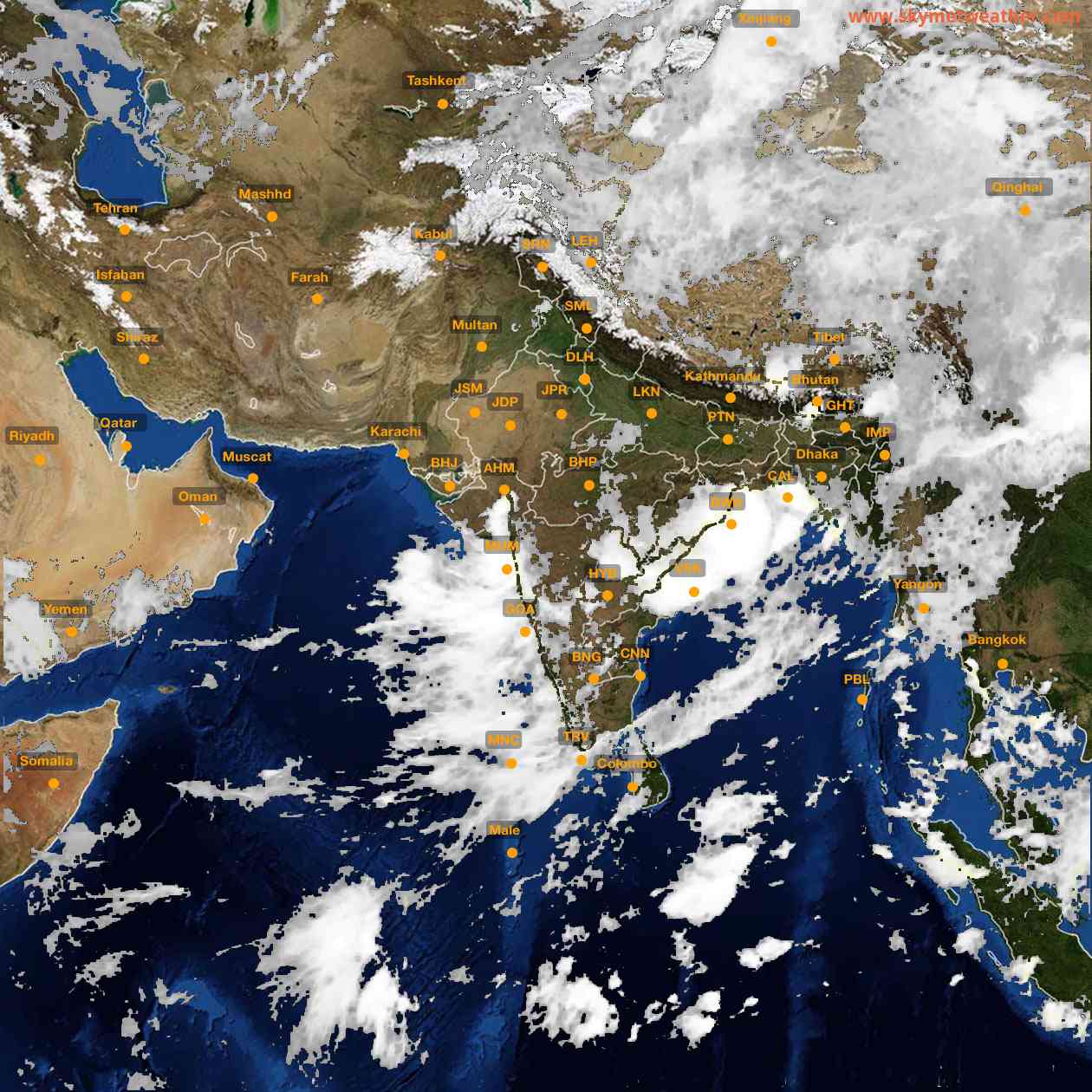Latest INSAT Weather Satellite Image of India - Infrared Map - 08:00 IST on 23 June 2026