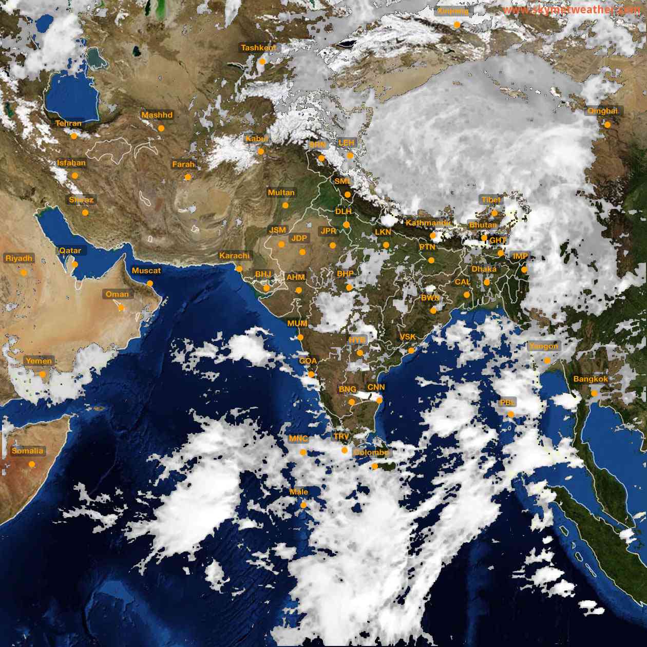 Latest INSAT Weather Satellite Image of India - Infrared Map - 04:00 IST on 27 June 2026