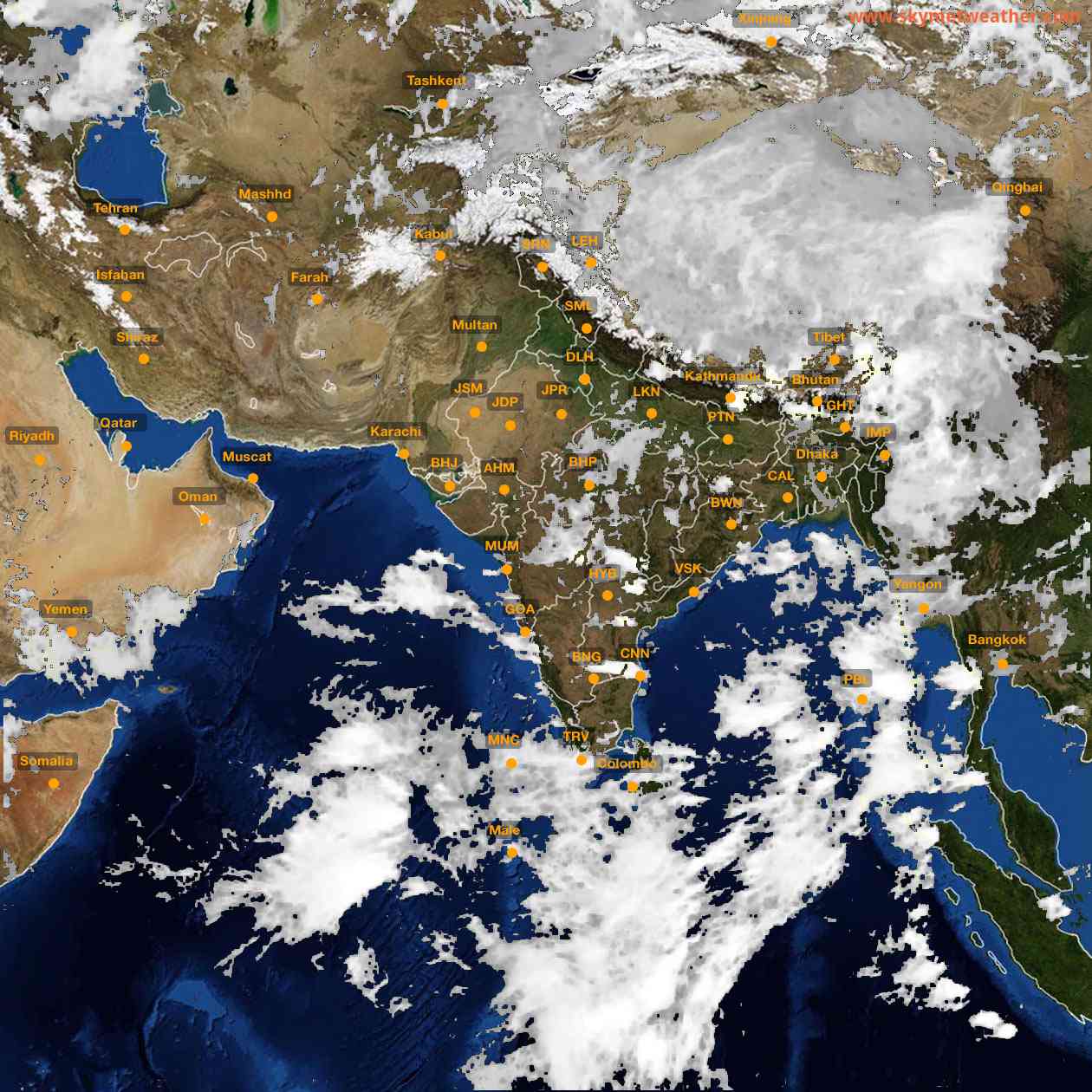 Latest INSAT Weather Satellite Image of India - Infrared Map - 05:00 IST on 27 June 2026