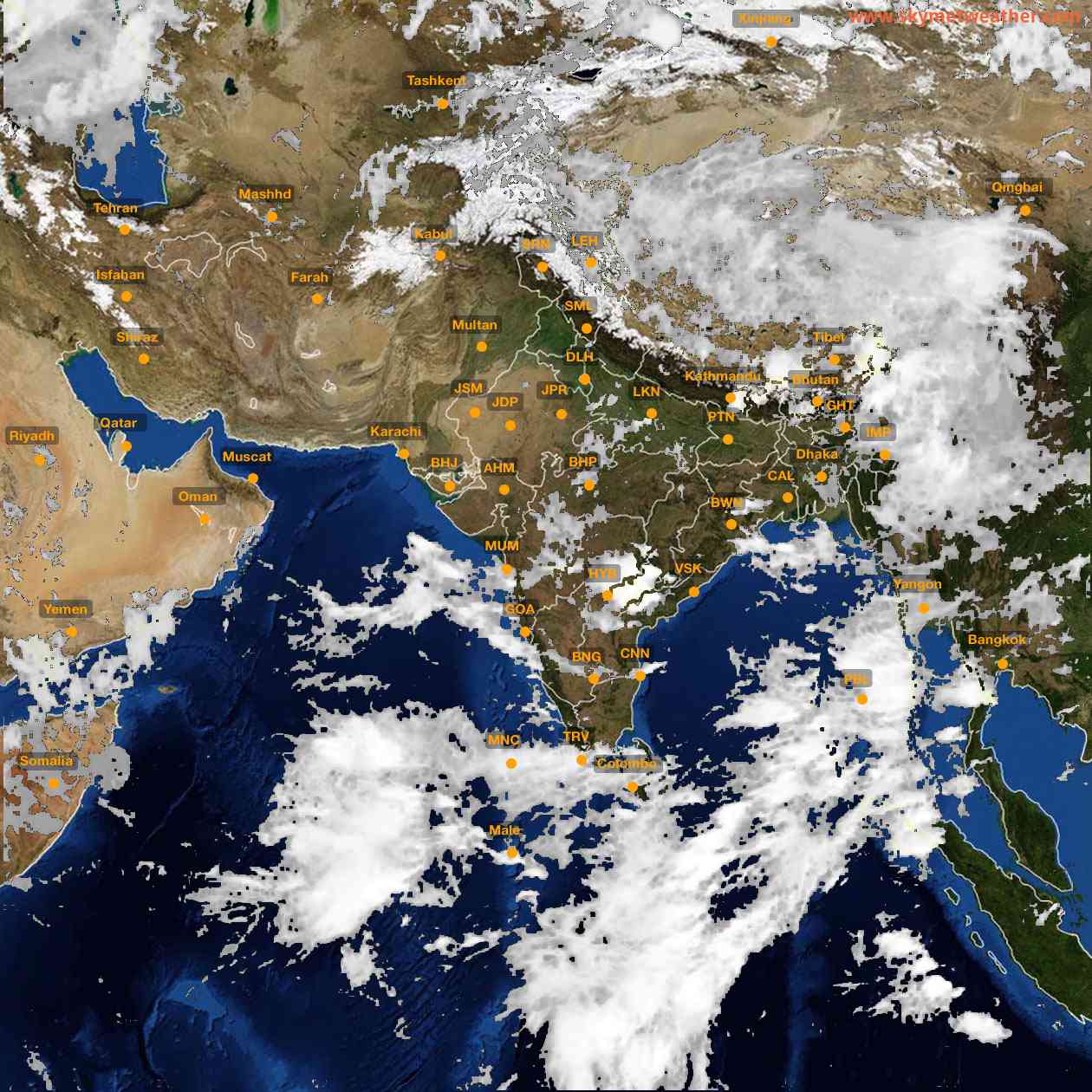 Latest INSAT Weather Satellite Image of India - Infrared Map - 08:00 IST on 27 June 2026