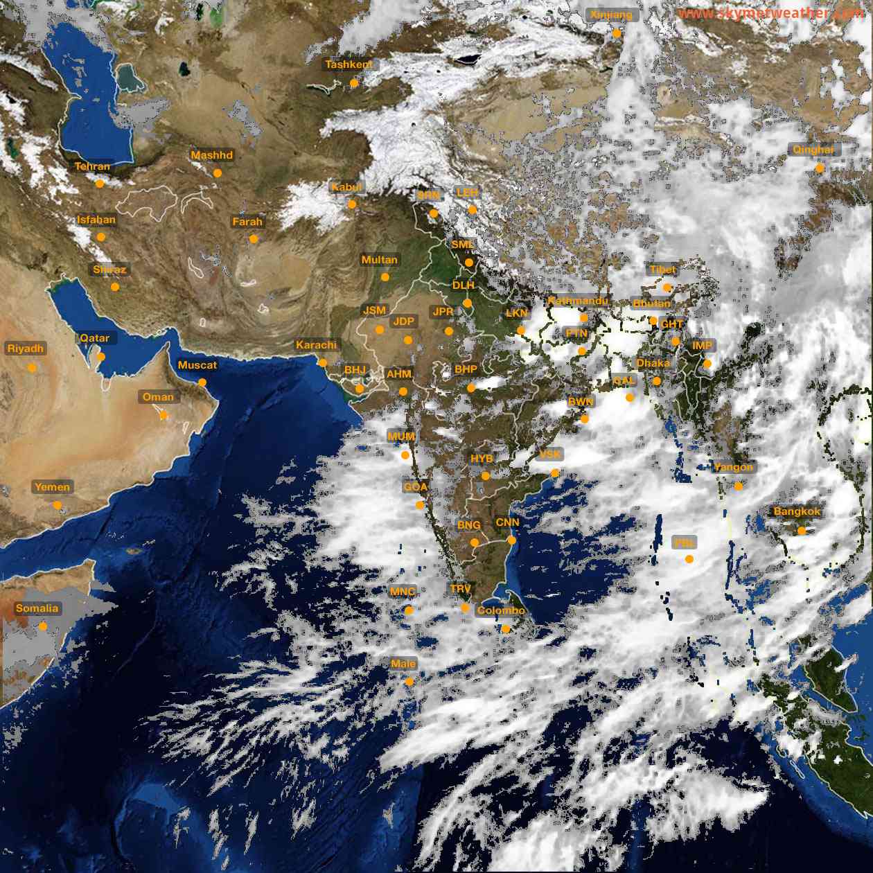 Latest INSAT Weather Satellite Image of India - Infrared Map - 06:00 IST on 30 June 2026
