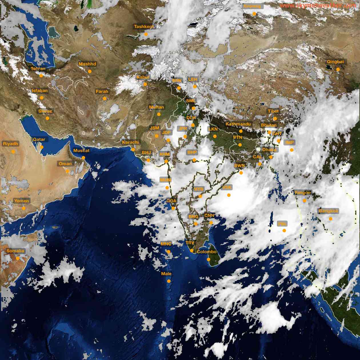 Latest INSAT Weather Satellite Image of India - Infrared Map - 08:00 IST on 3 July 2026