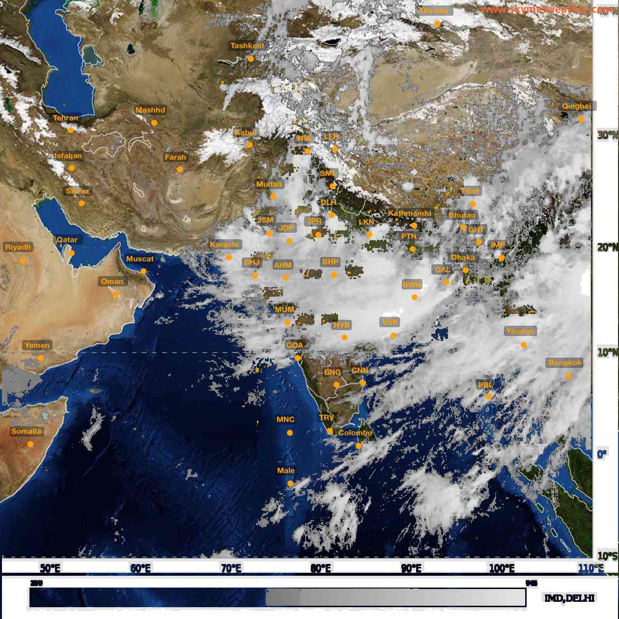 Latest INSAT Weather Satellite Image of India - Infrared Map - 15:00 IST on 3 July 2026