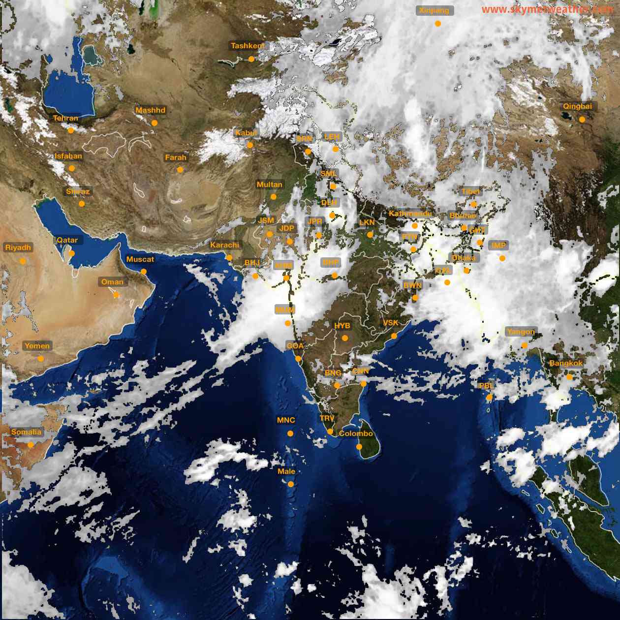 Latest INSAT Weather Satellite Image of India - Infrared Map - 08:00 IST on 8 July 2026