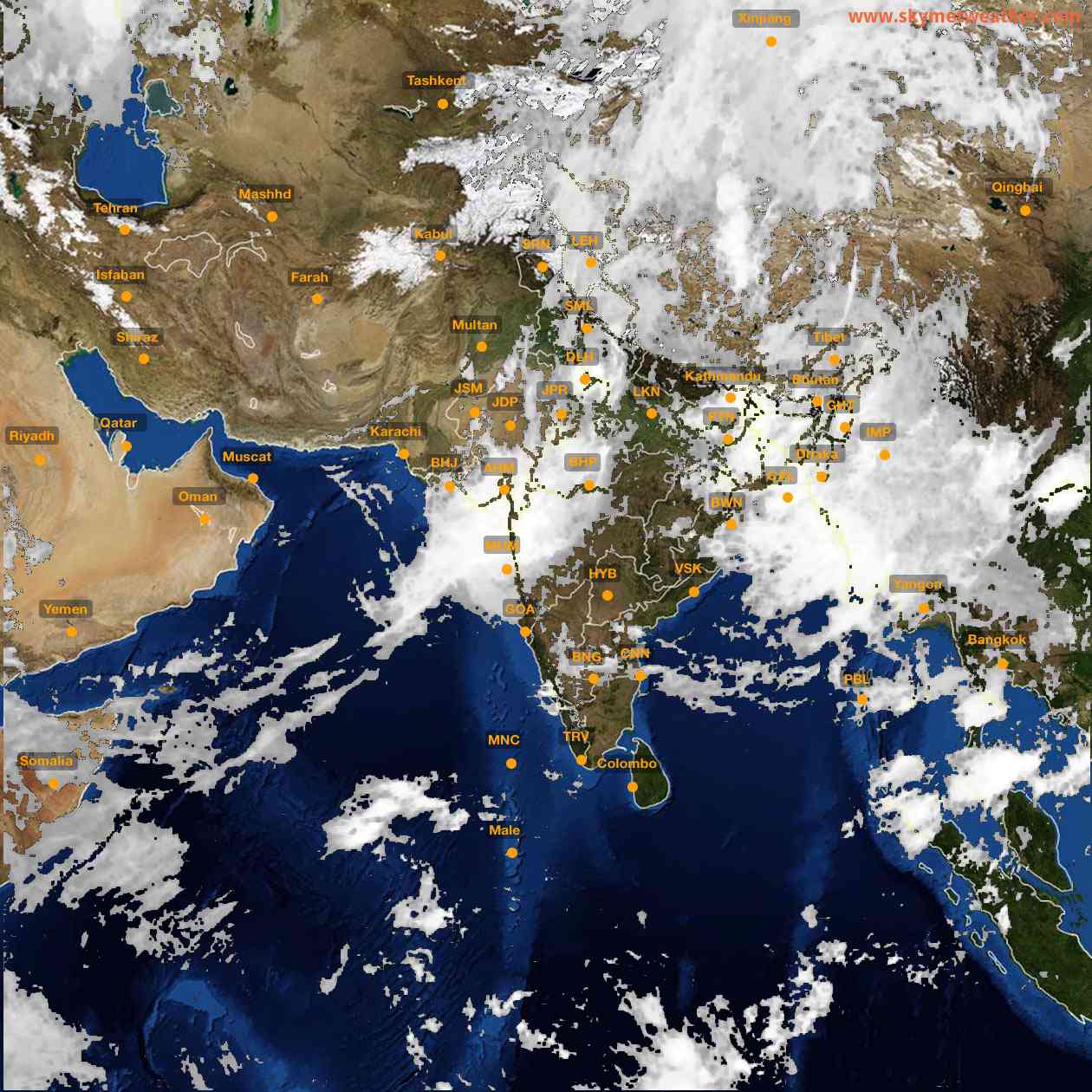 Latest INSAT Weather Satellite Image of India - Infrared Map - 09:00 IST on 8 July 2026