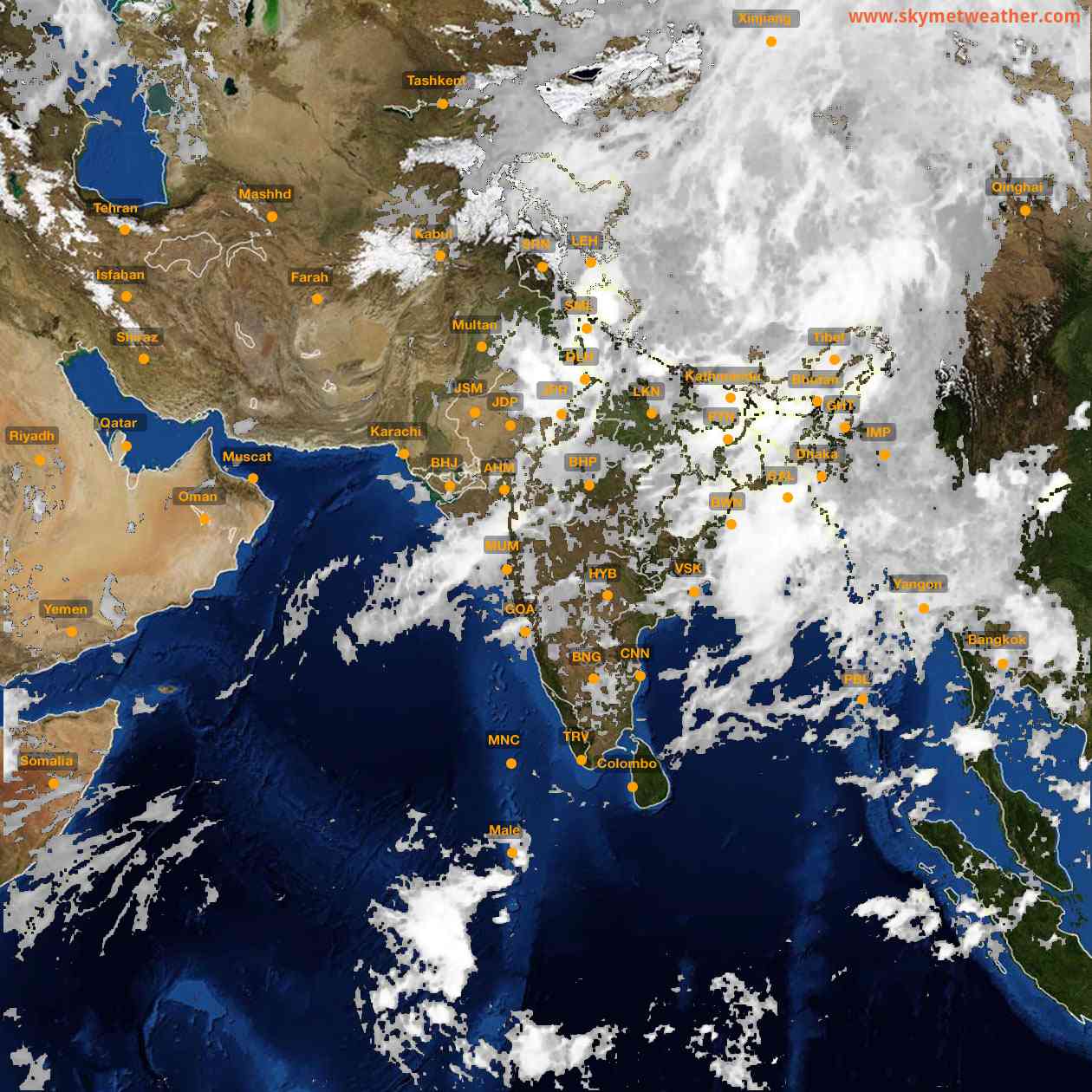 Latest INSAT Weather Satellite Image of India - Infrared Map - 04:00 IST on 9 July 2026