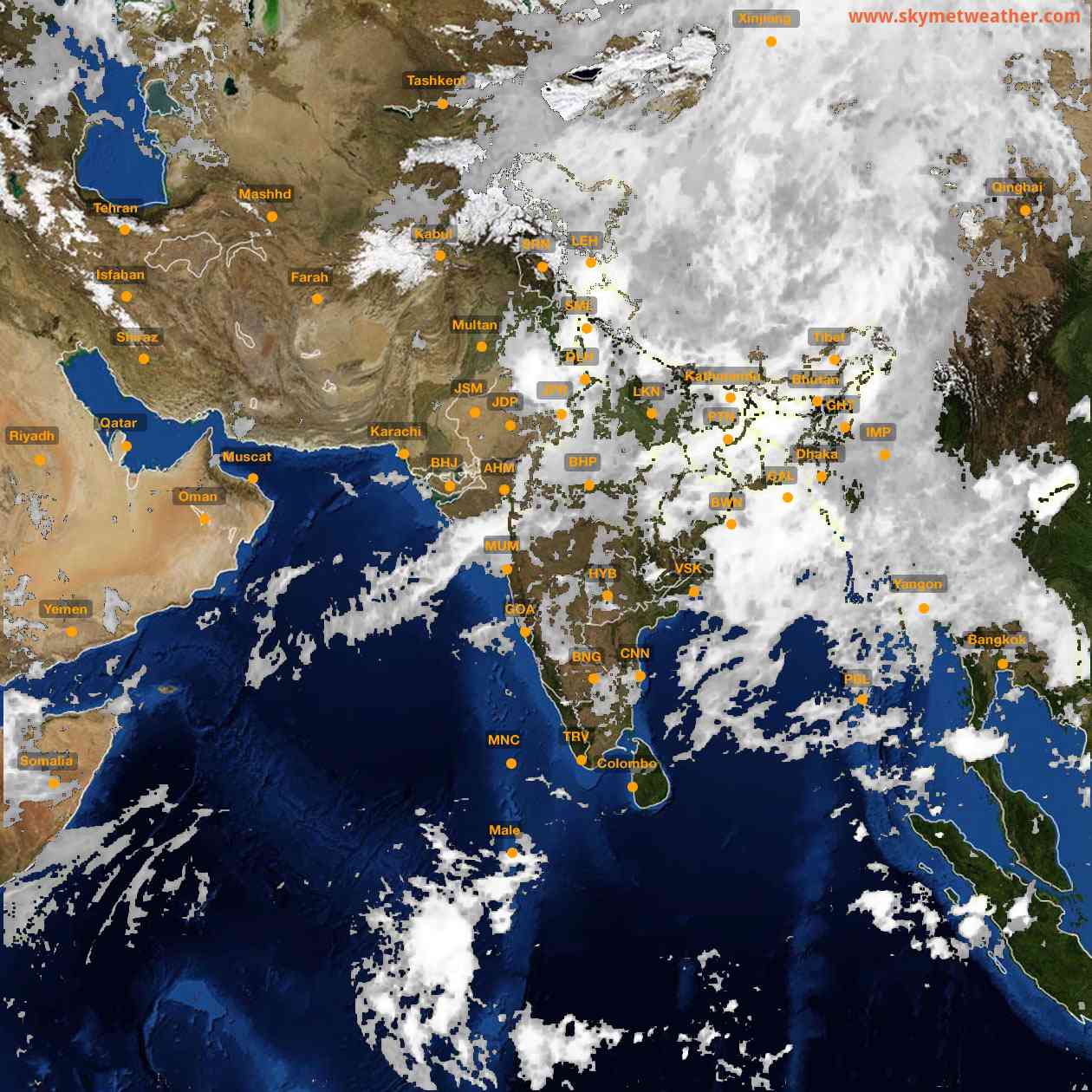 Latest INSAT Weather Satellite Image of India - Infrared Map - 06:00 IST on 9 July 2026