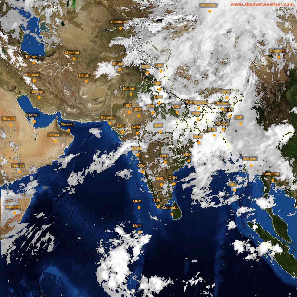 Latest INSAT Weather Satellite Image of India - Infrared Map - 08:00 IST on 9 July 2026
