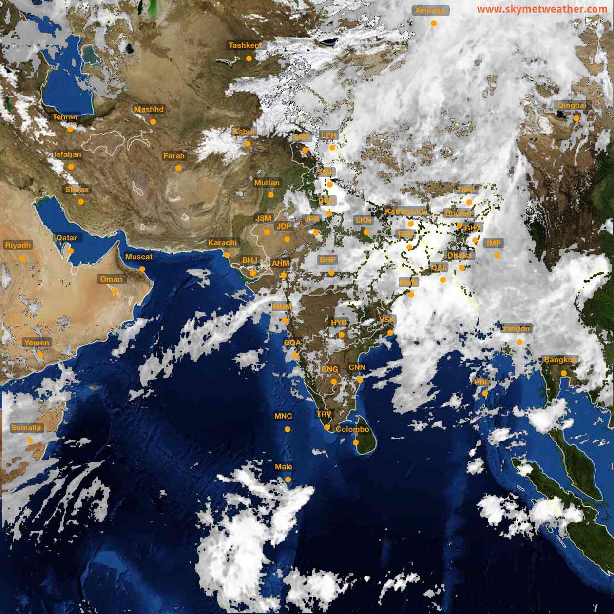 Latest INSAT Weather Satellite Image of India - Infrared Map - 09:00 IST on 9 July 2026