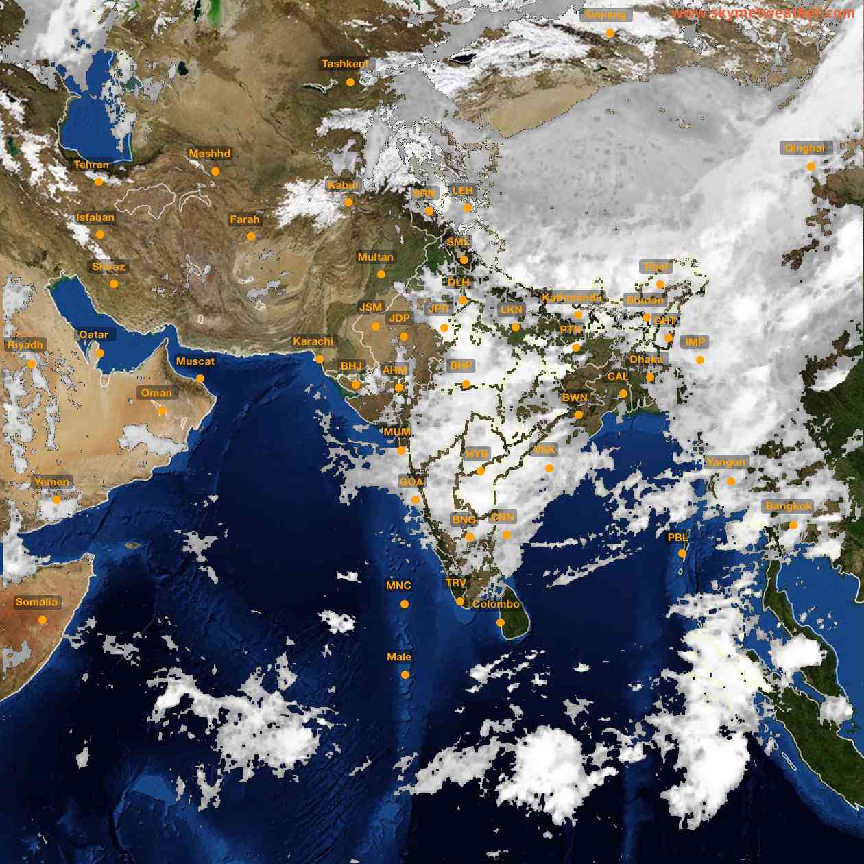 Latest INSAT Weather Satellite Image of India - Infrared Map - 01:00 IST on 18 July 2026