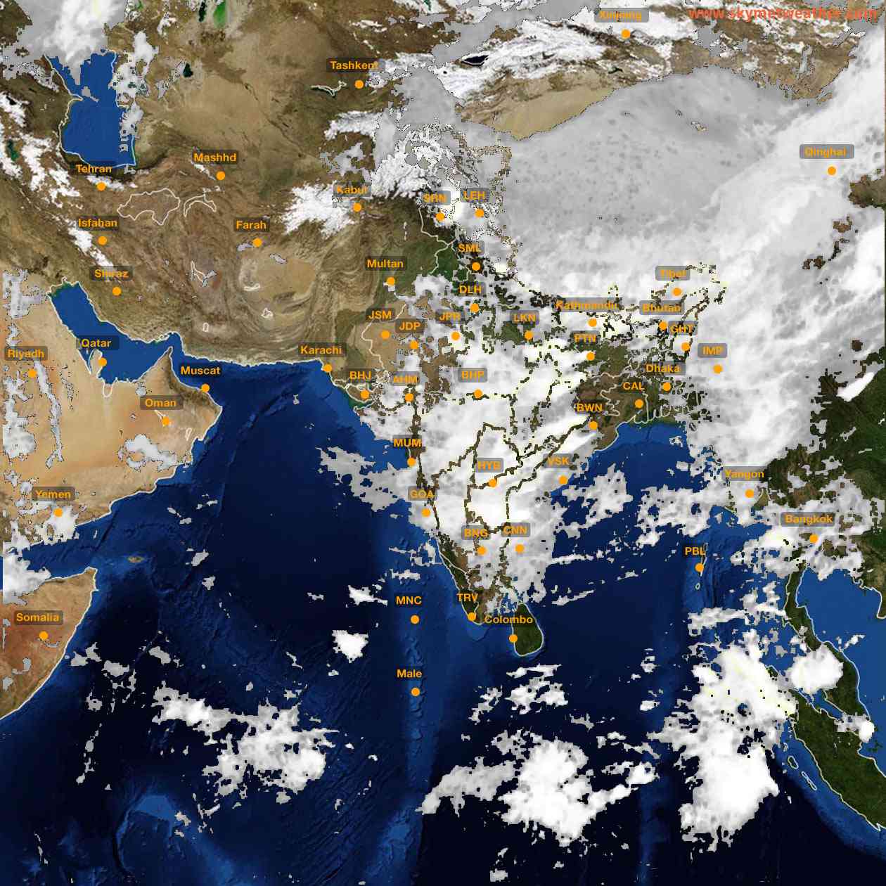 Latest INSAT Weather Satellite Image of India - Infrared Map - 03:00 IST on 18 July 2026
