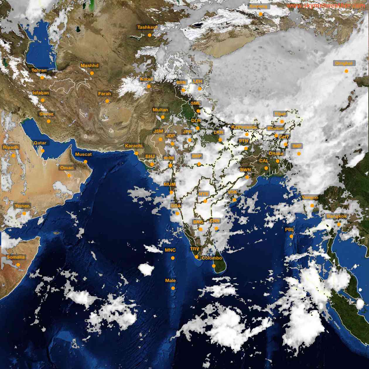 Latest INSAT Weather Satellite Image of India - Infrared Map - 04:00 IST on 18 July 2026