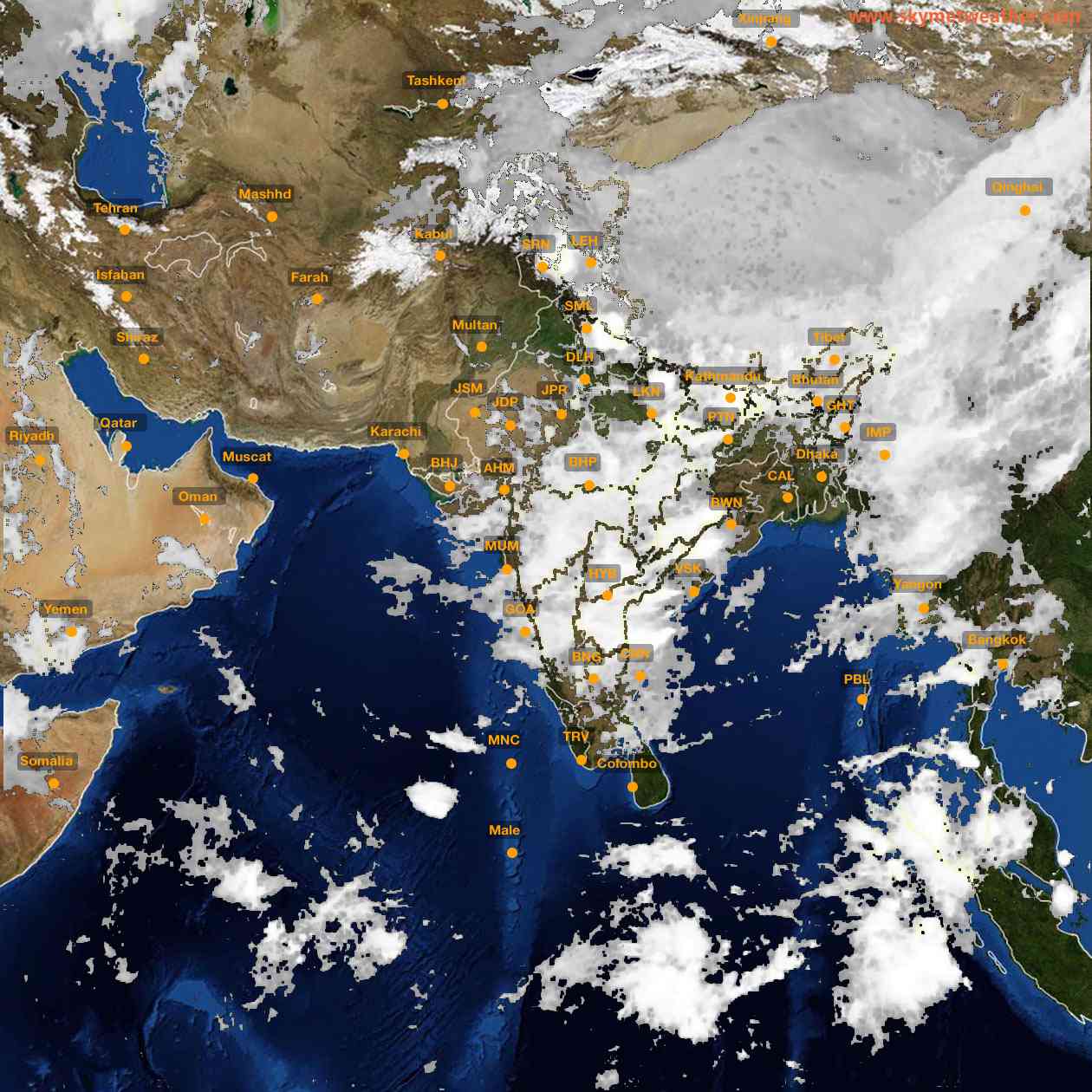 Latest INSAT Weather Satellite Image of India - Infrared Map - 05:00 IST on 18 July 2026