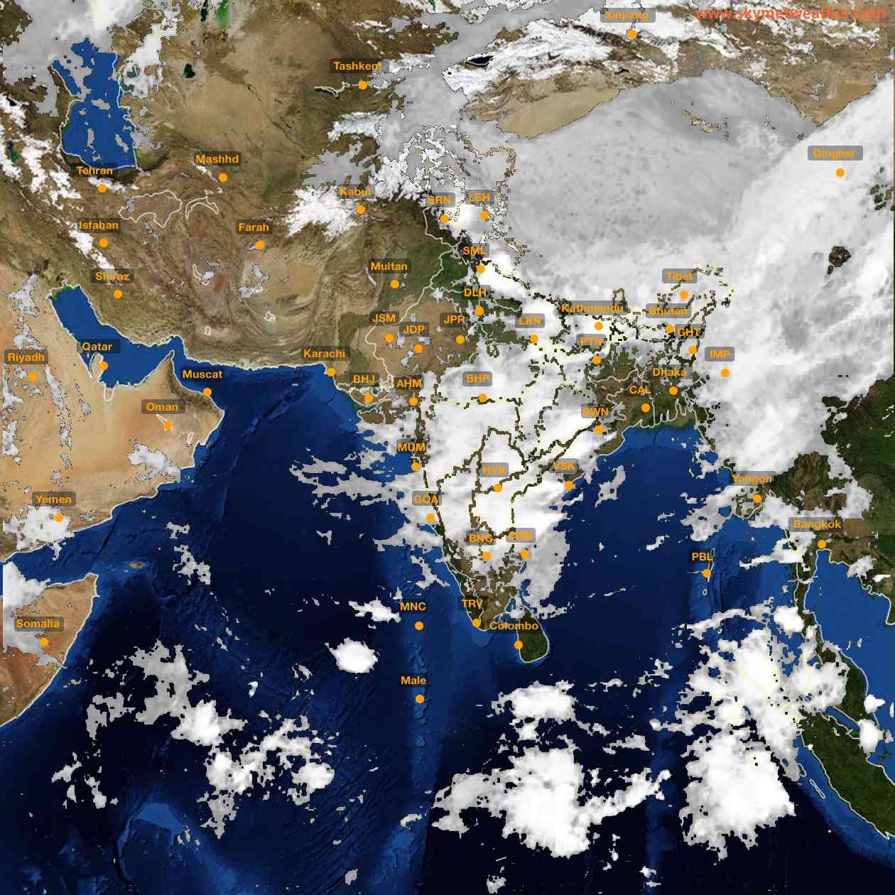 Latest INSAT Weather Satellite Image of India - Infrared Map - 06:00 IST on 18 July 2026