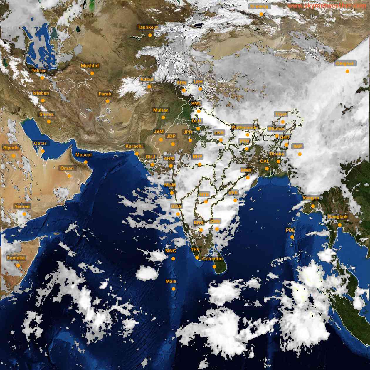 Latest INSAT Weather Satellite Image of India - Infrared Map - 08:00 IST on 18 July 2026