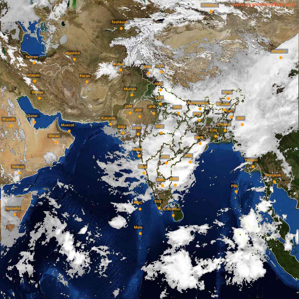 Latest INSAT Weather Satellite Image of India - Infrared Map - 09:00 IST on 18 July 2026