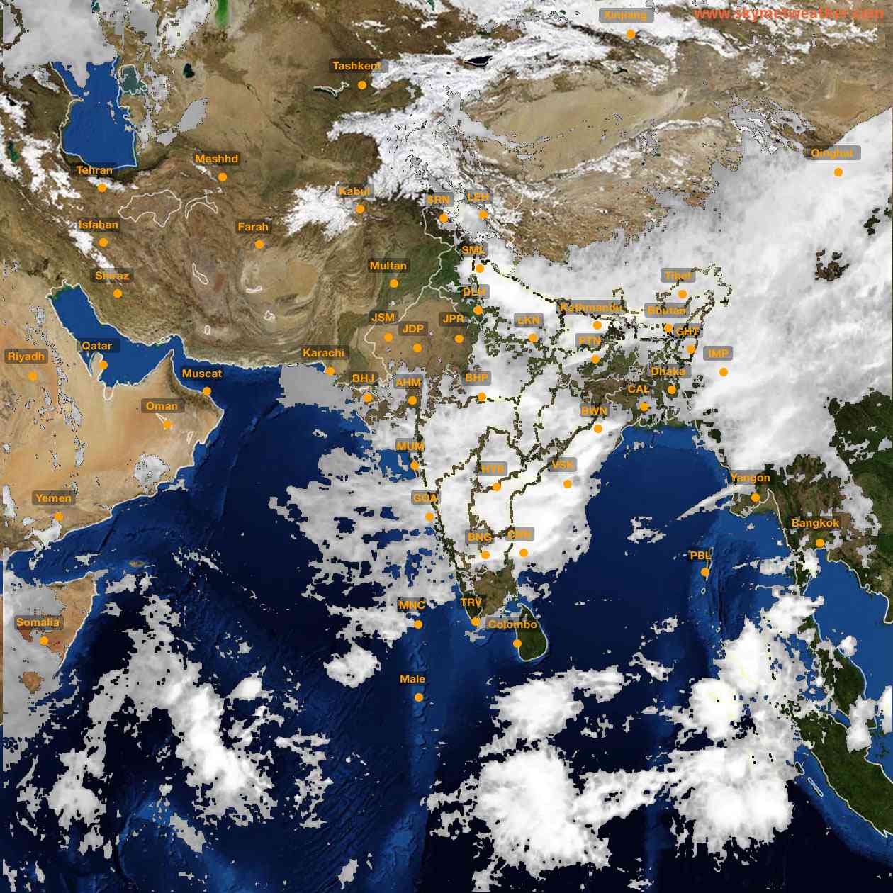 Latest INSAT Weather Satellite Image of India - Infrared Map - 10:00 IST on 18 July 2026