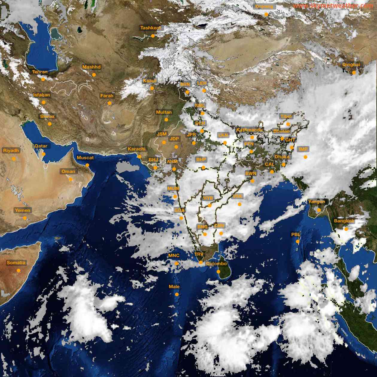 Latest INSAT Weather Satellite Image of India - Infrared Map - 15:00 IST on 18 July 2026