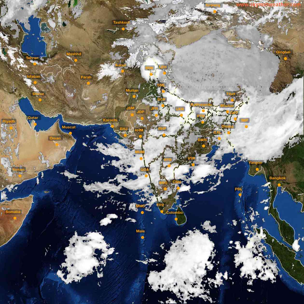 Latest INSAT Weather Satellite Image of India - Infrared Map - 06:00 IST on 19 July 2026
