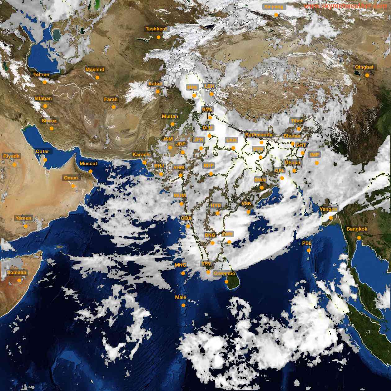 Latest INSAT Weather Satellite Image of India - Infrared Map - 09:00 IST on 20 July 2026