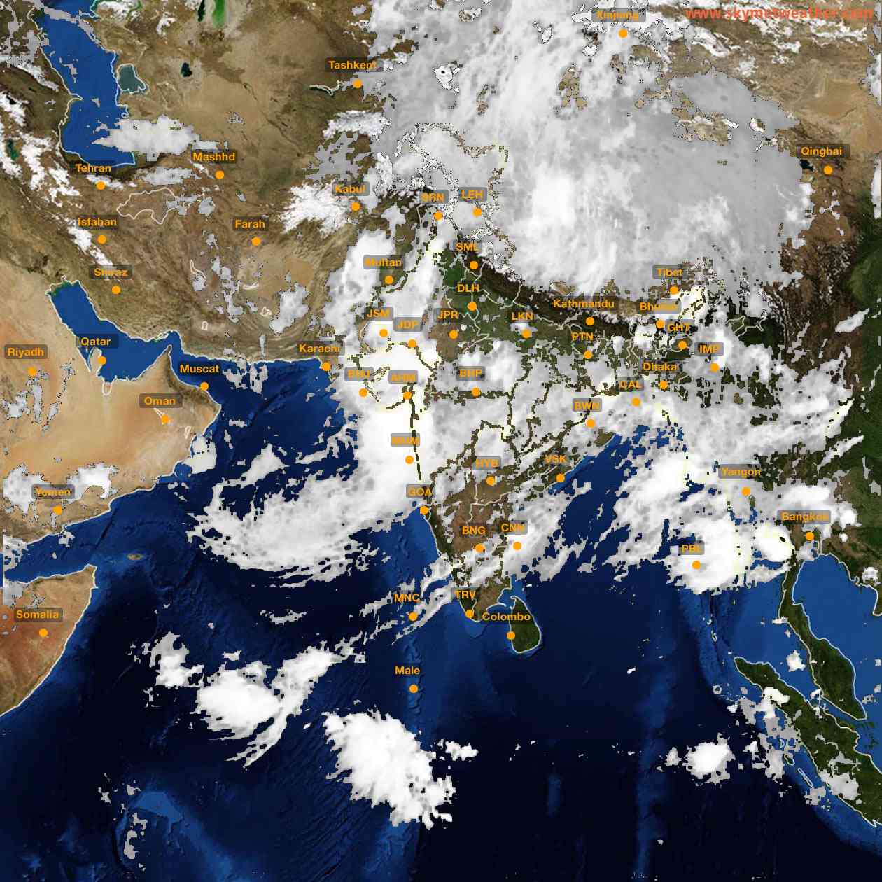Latest INSAT Weather Satellite Image of India - Infrared Map - 04:00 IST on 23 July 2026