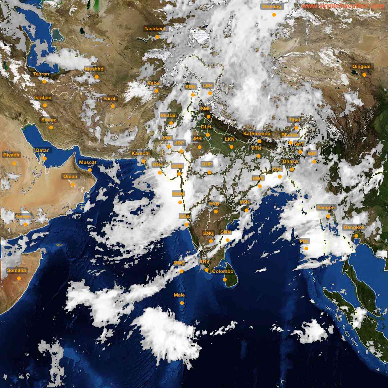 Latest INSAT Weather Satellite Image of India - Infrared Map - 08:00 IST on 23 July 2026