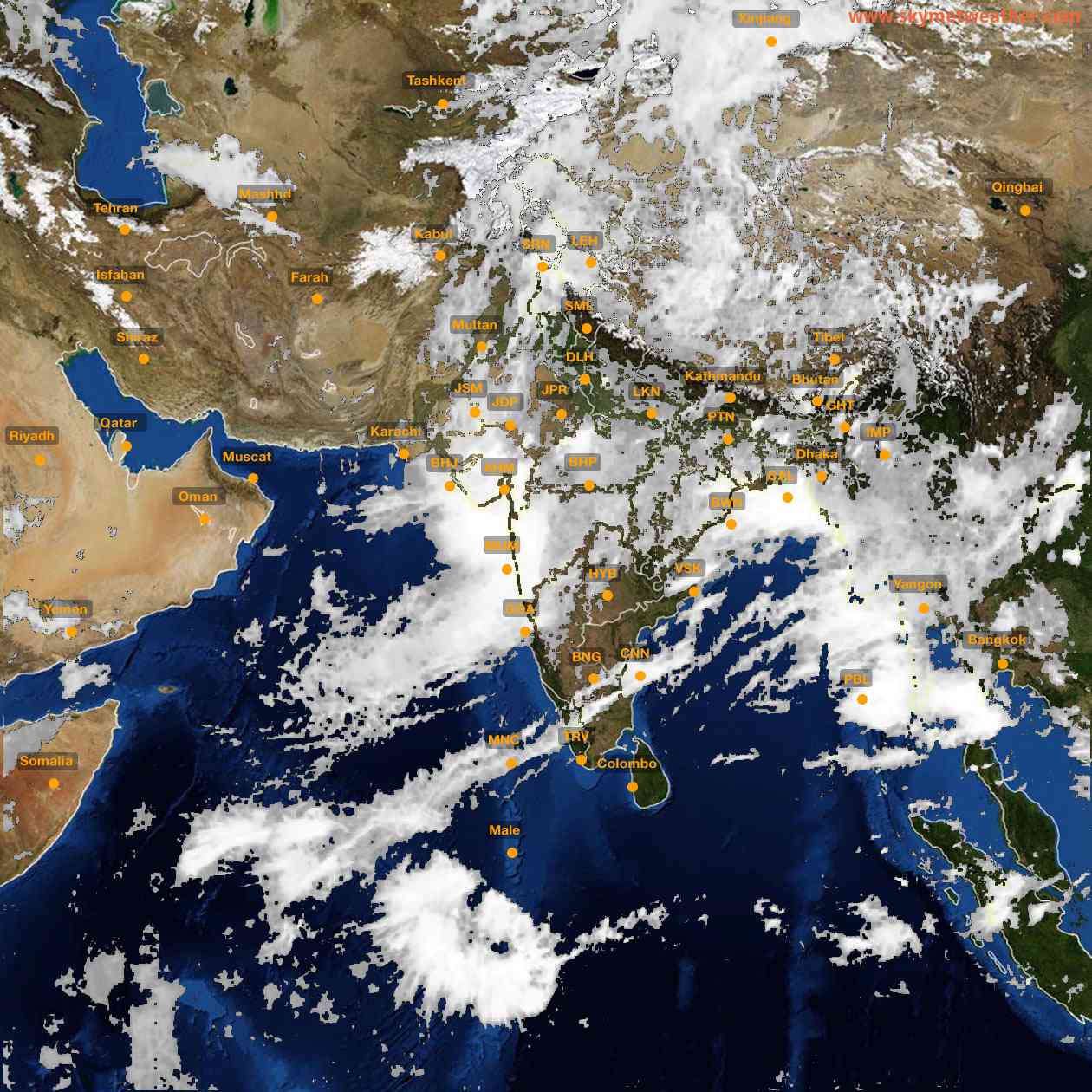 Latest INSAT Weather Satellite Image of India - Infrared Map - 11:00 IST on 23 July 2026