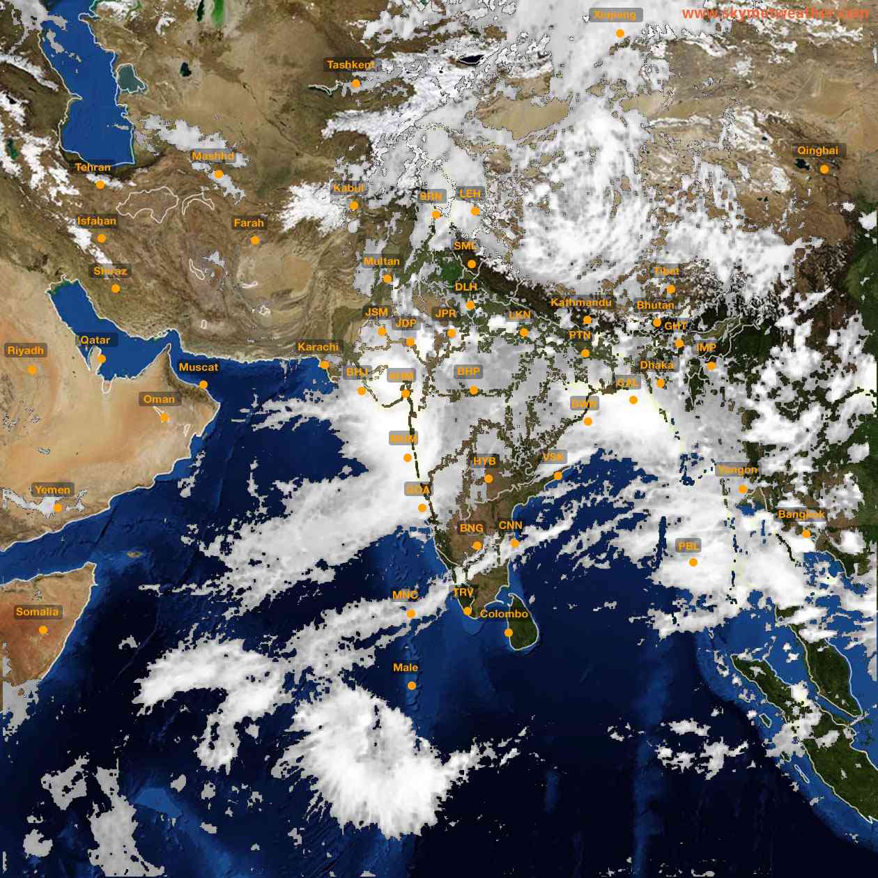 Latest INSAT Weather Satellite Image of India - Infrared Map - 14:00 IST on 23 July 2026