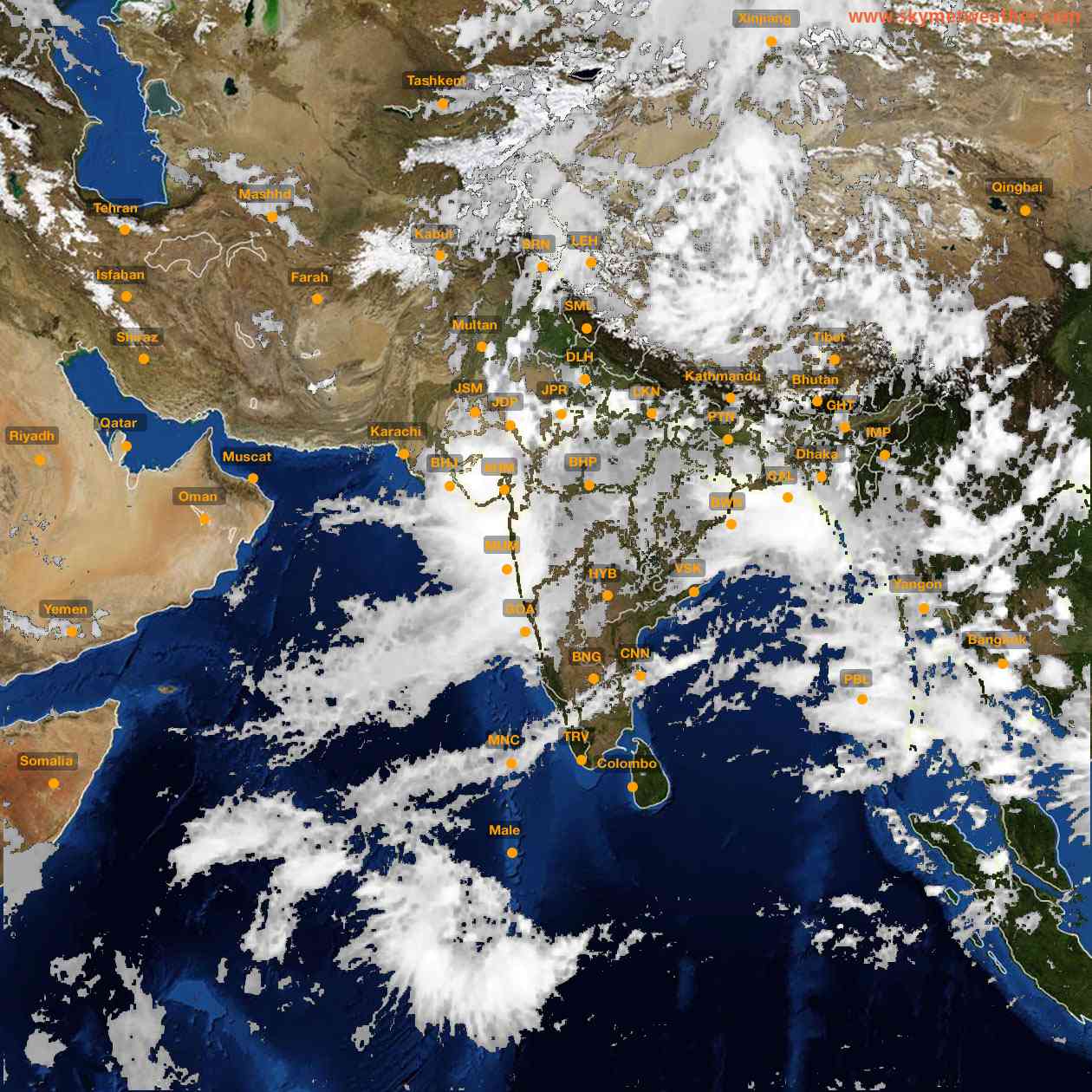 Latest INSAT Weather Satellite Image of India - Infrared Map - 15:00 IST on 23 July 2026
