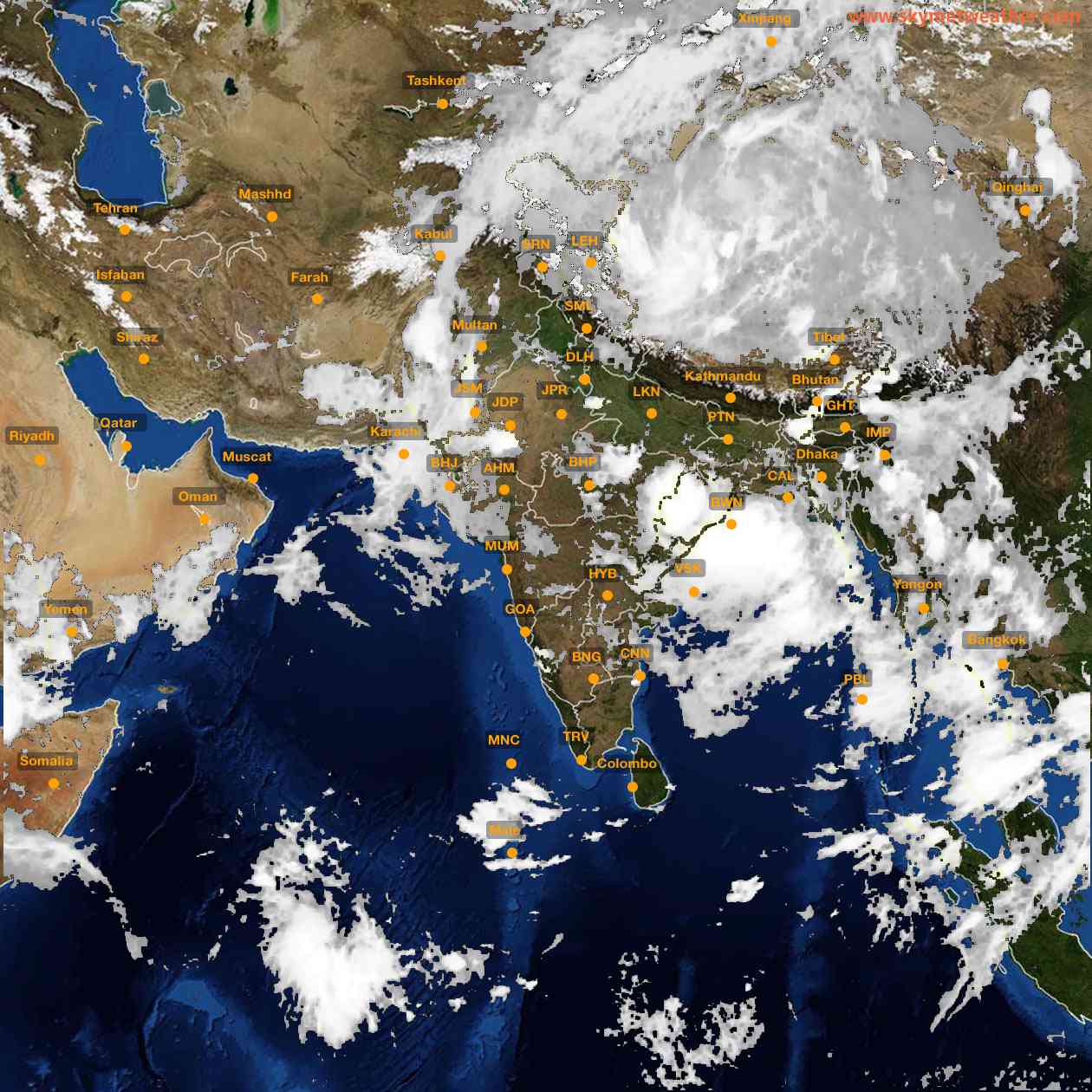 Latest INSAT Weather Satellite Image of India - Infrared Map - 03:00 IST on 26 July 2026