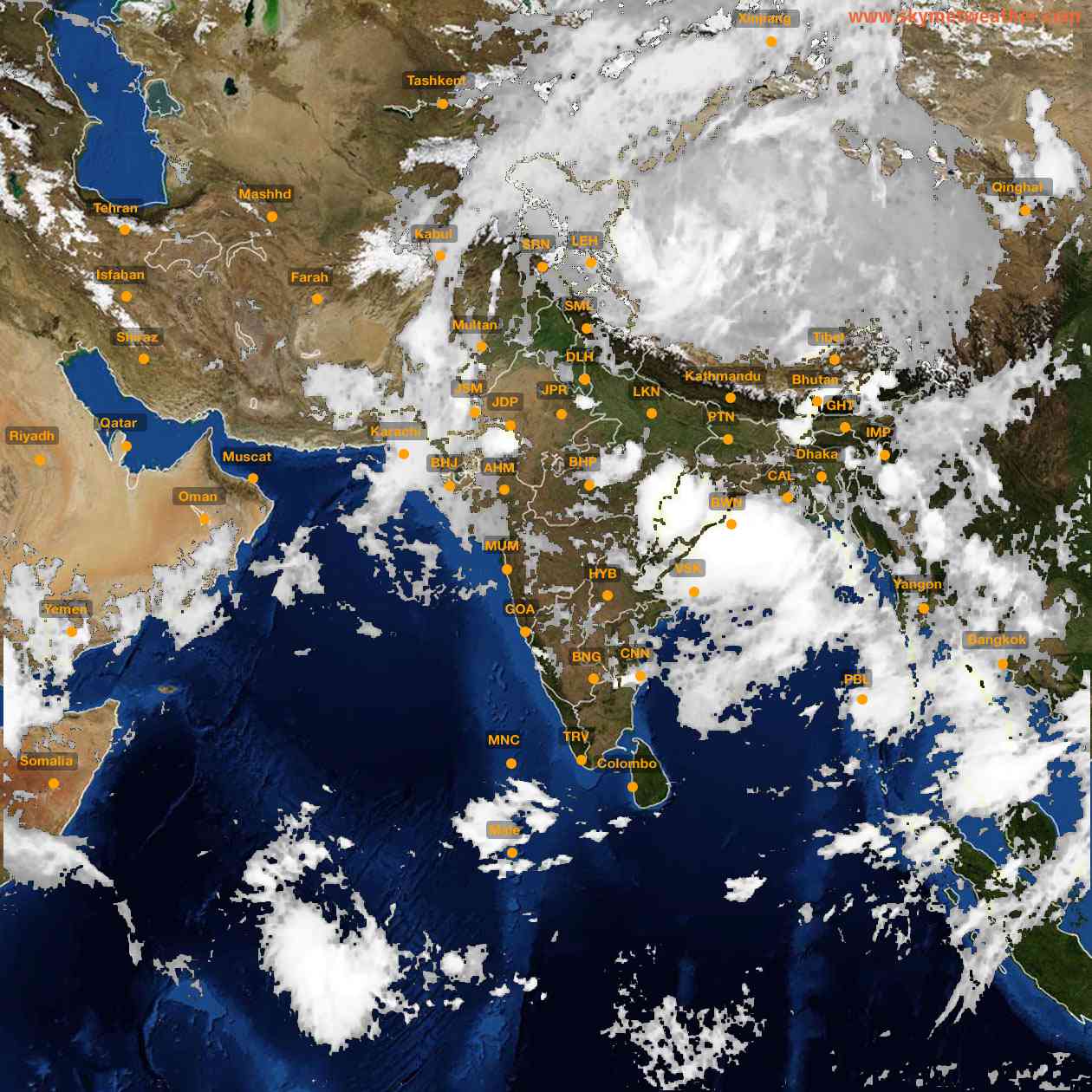 Latest INSAT Weather Satellite Image of India - Infrared Map - 04:00 IST on 26 July 2026