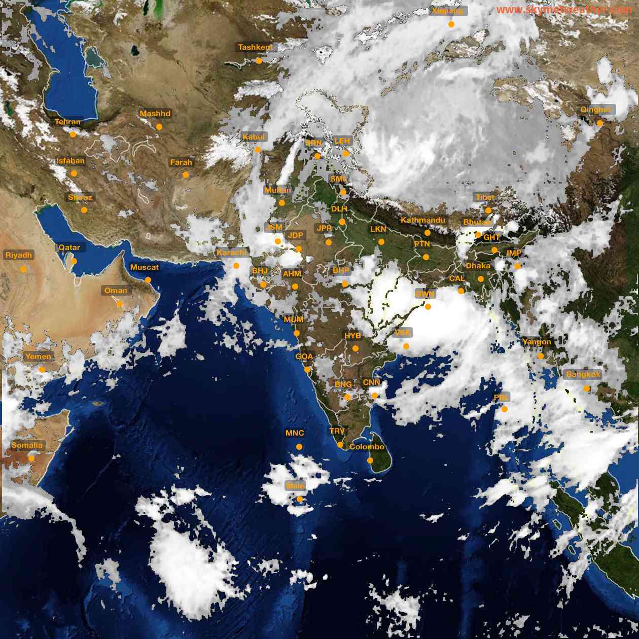 Latest INSAT Weather Satellite Image of India - Infrared Map - 06:00 IST on 26 July 2026