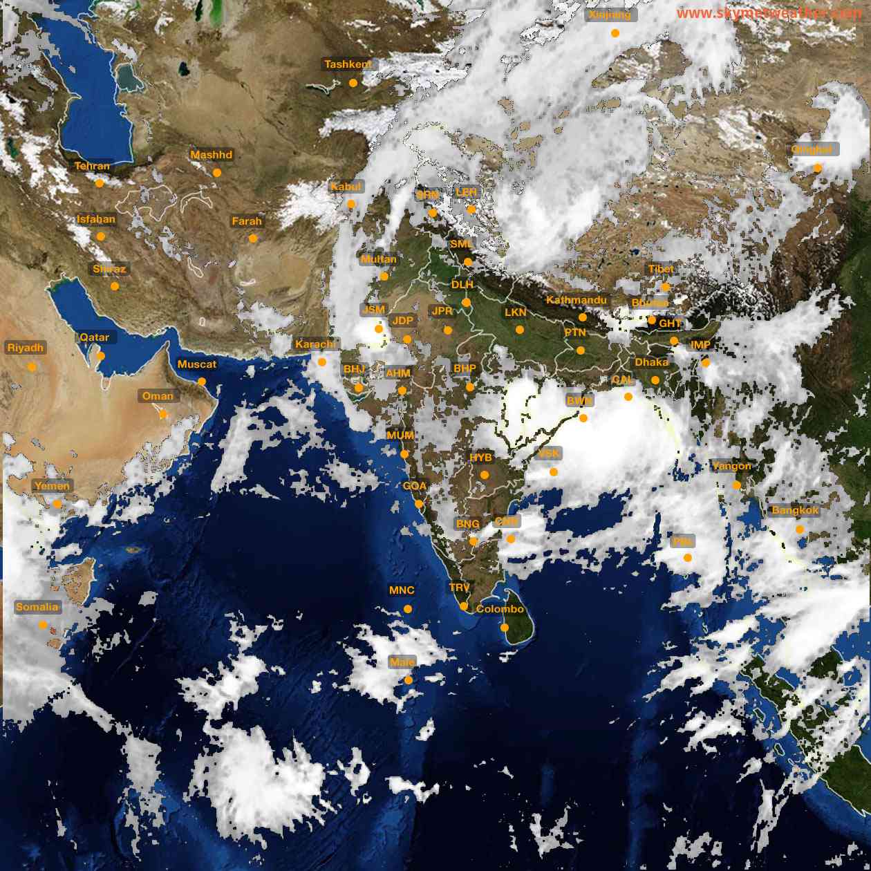 Latest INSAT Weather Satellite Image of India - Infrared Map - 09:00 IST on 26 July 2026