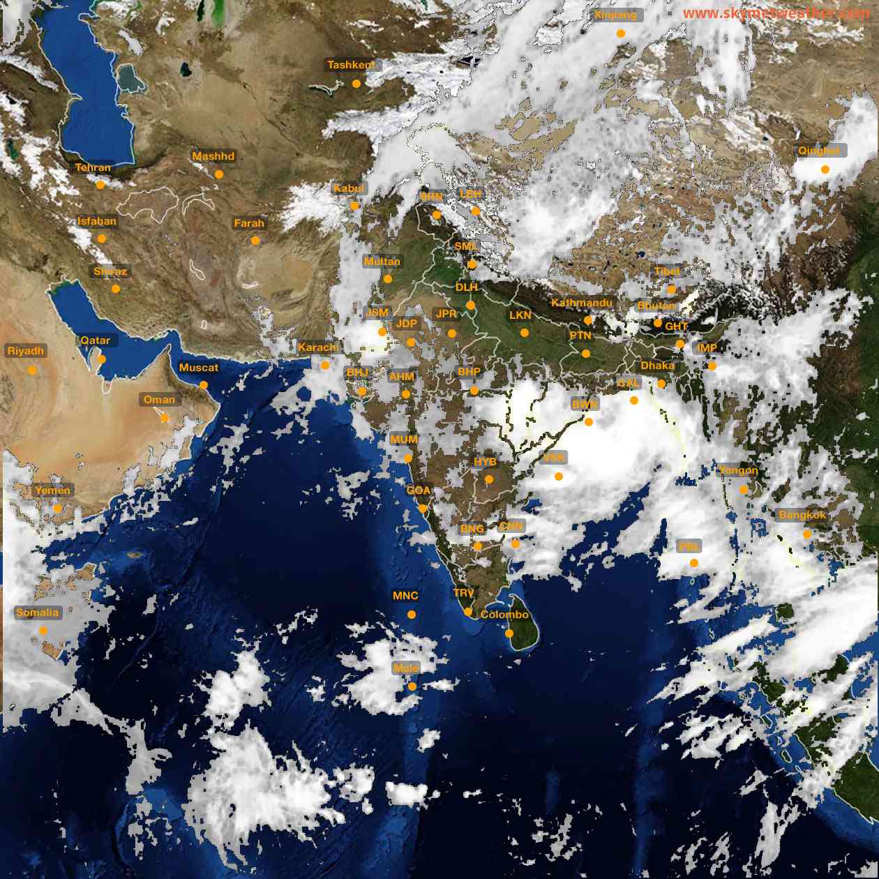 Latest INSAT Weather Satellite Image of India - Infrared Map - 11:00 IST on 26 July 2026