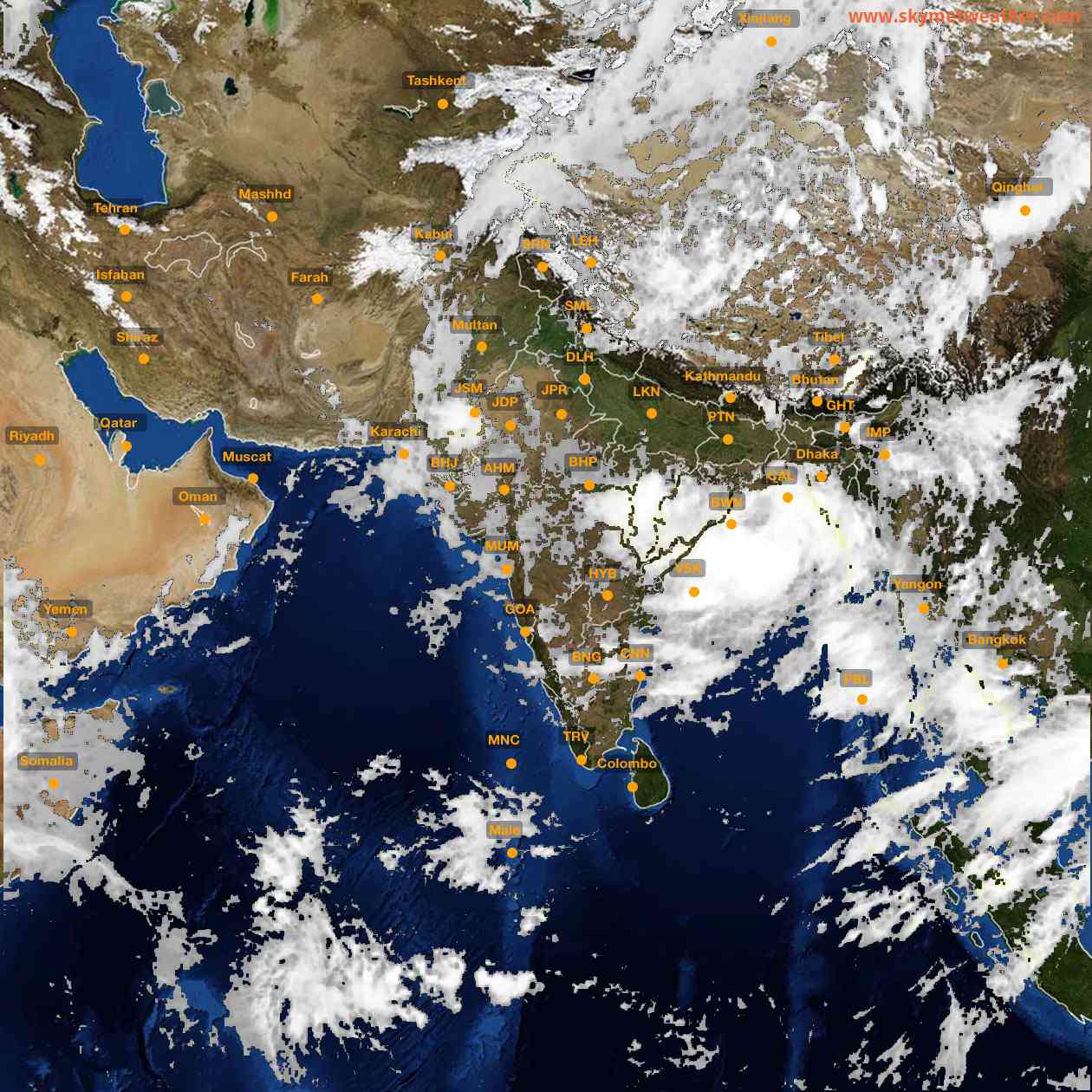 Latest INSAT Weather Satellite Image of India - Infrared Map - 12:00 IST on 26 July 2026