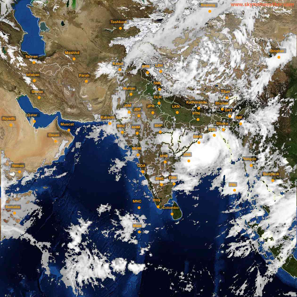Latest INSAT Weather Satellite Image of India - Infrared Map - 13:00 IST on 26 July 2026