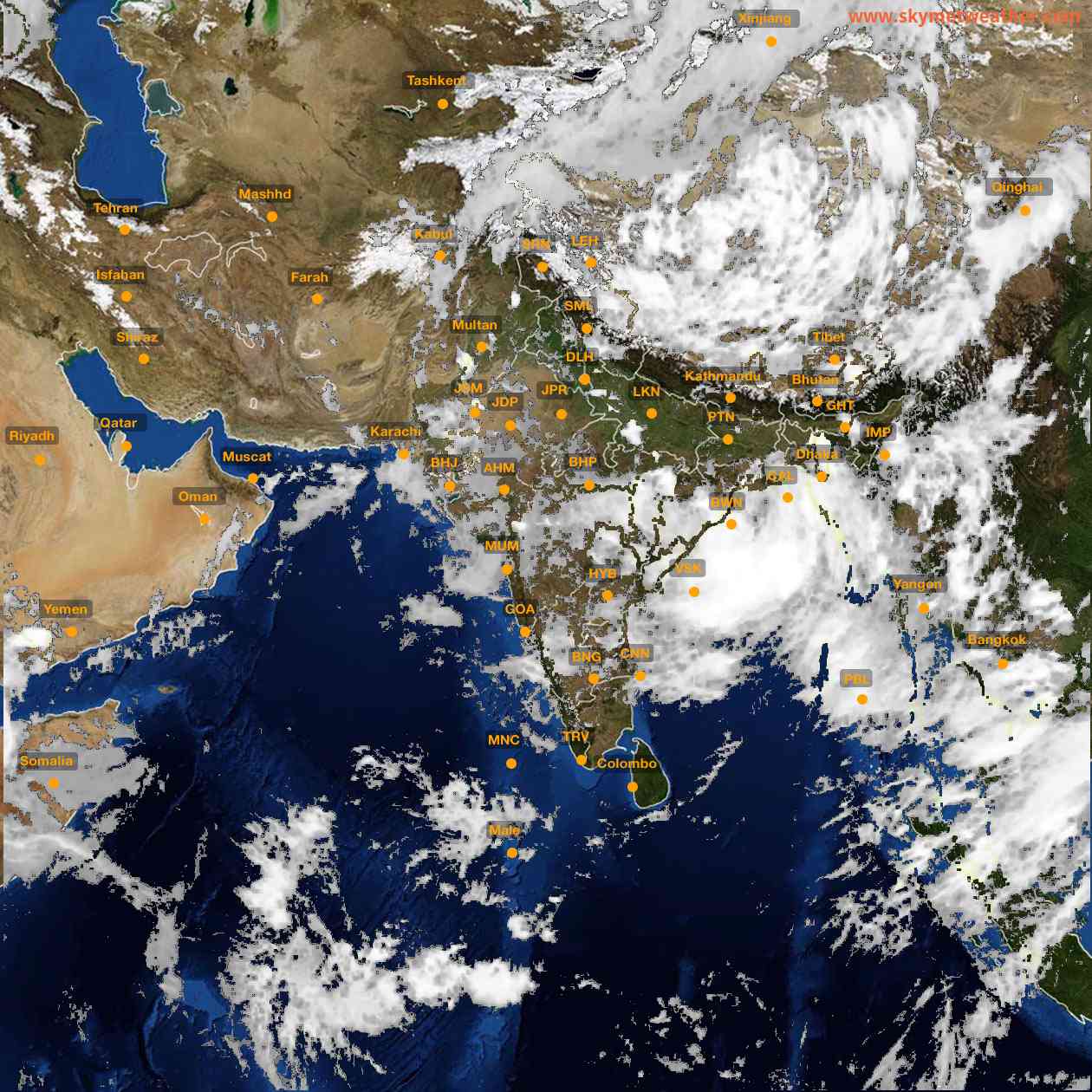 Latest INSAT Weather Satellite Image of India - Infrared Map - 15:00 IST on 26 July 2026