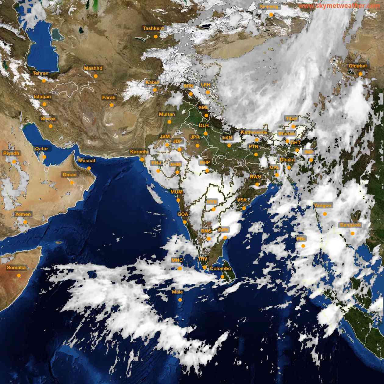 Latest INSAT Weather Satellite Image of India - Infrared Map - 03:00 IST on 30 July 2026