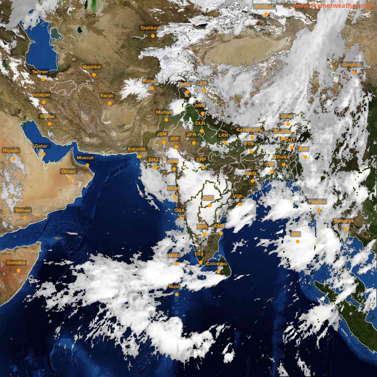 Latest INSAT Weather Satellite Image of India - Infrared Map - 09:00 IST on 30 July 2026