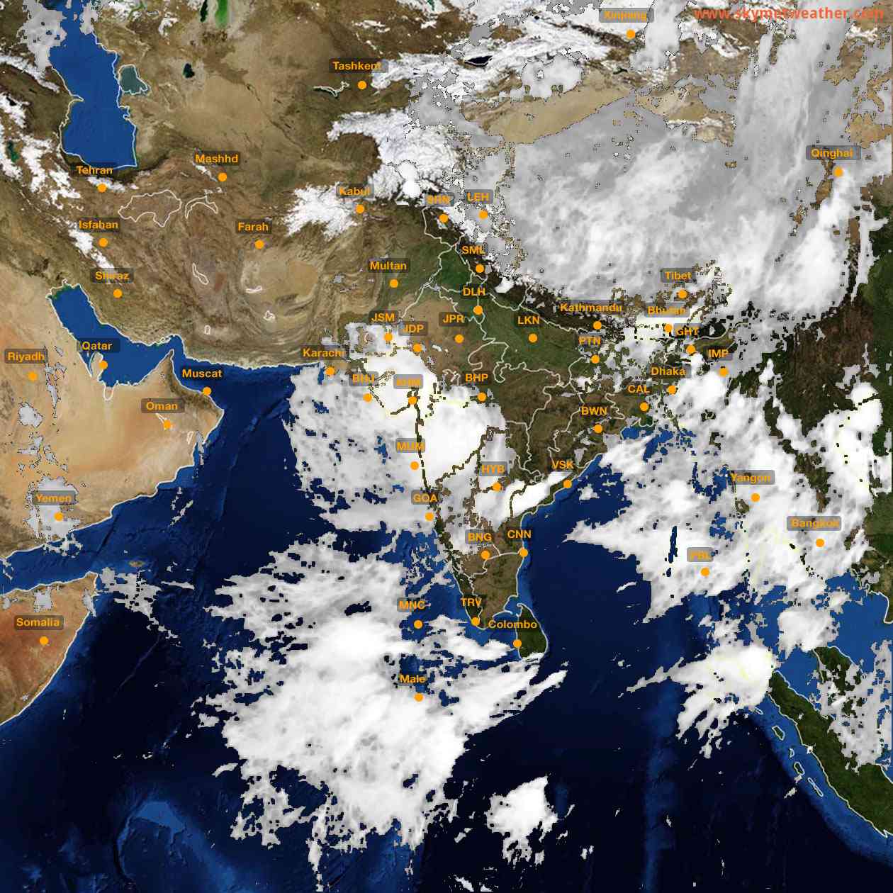 Latest INSAT Weather Satellite Image of India - Infrared Map - 03:00 IST on 31 July 2026