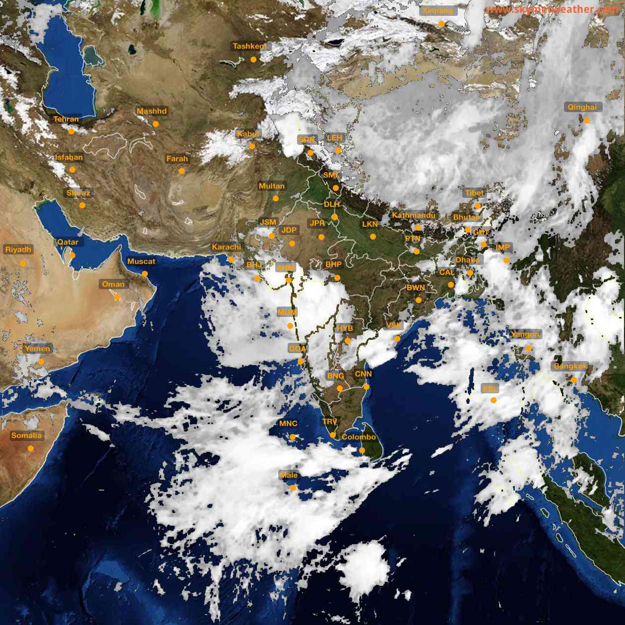 Latest INSAT Weather Satellite Image of India - Infrared Map - 06:00 IST on 31 July 2026