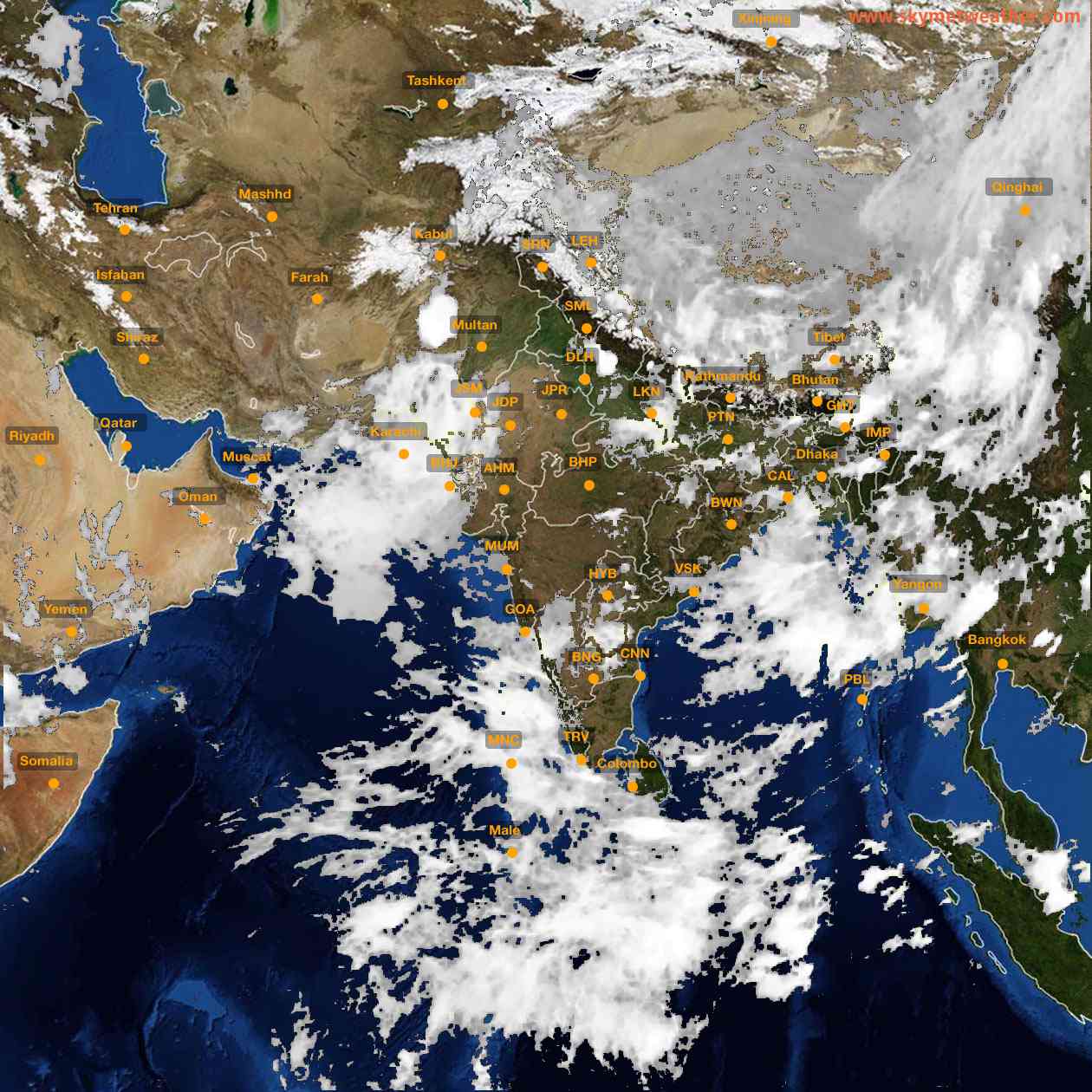 Latest INSAT Weather Satellite Image of India - Infrared Map - 02:00 IST on 2 August 2026