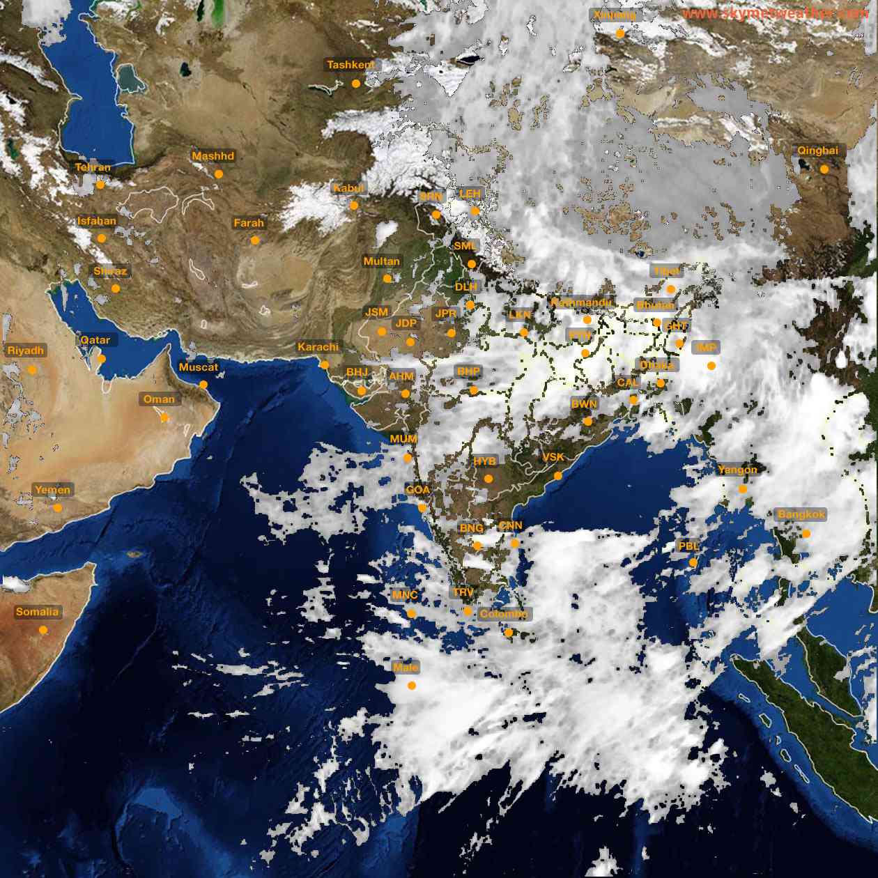 Latest INSAT Weather Satellite Image of India - Infrared Map - 01:00 IST on 5 August 2026