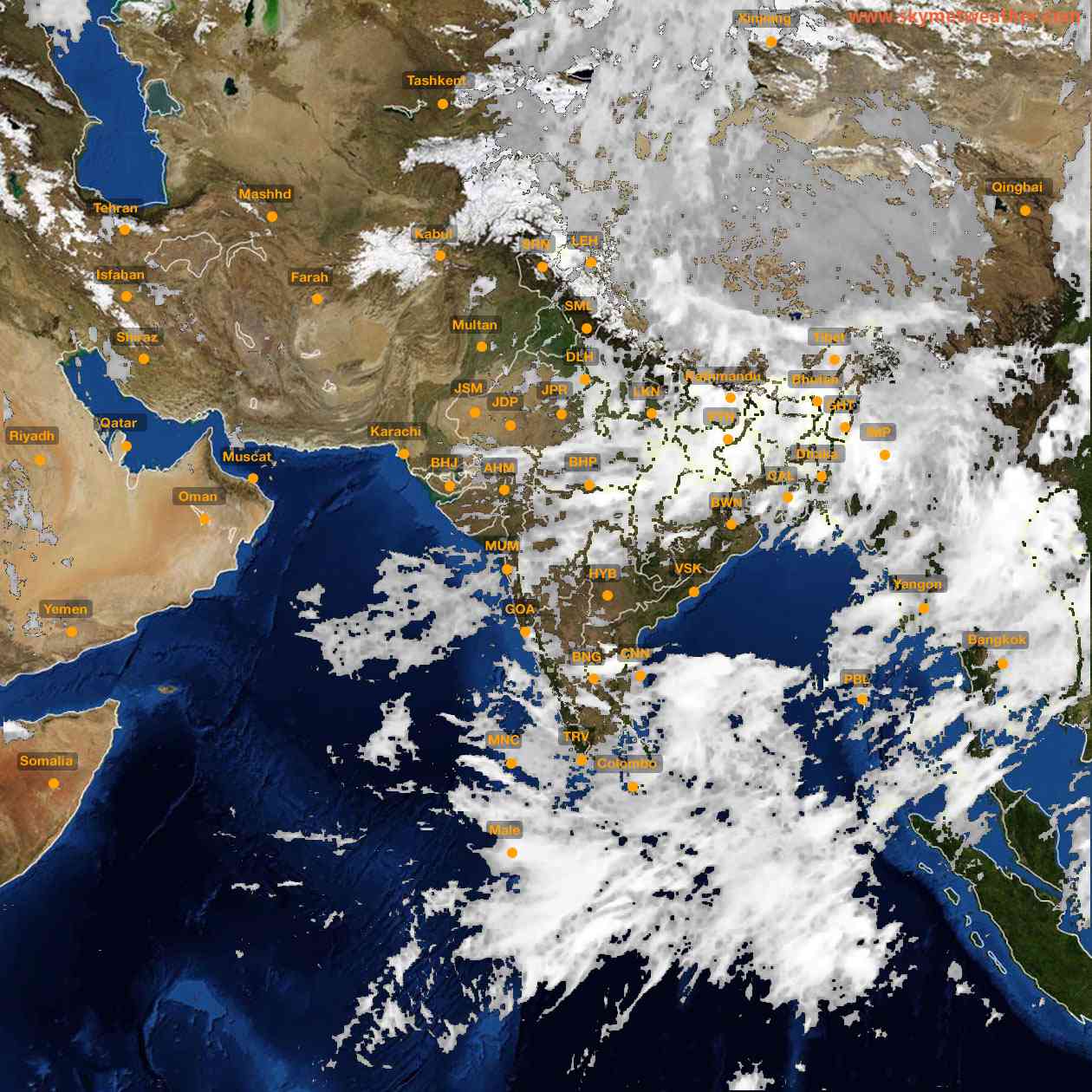 Latest INSAT Weather Satellite Image of India - Infrared Map - 02:00 IST on 5 August 2026