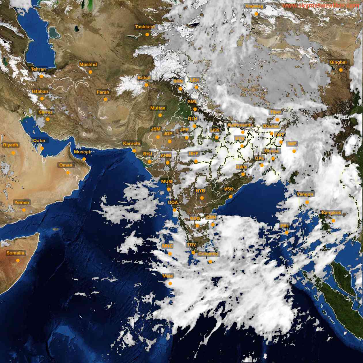 Latest INSAT Weather Satellite Image of India - Infrared Map - 03:00 IST on 5 August 2026