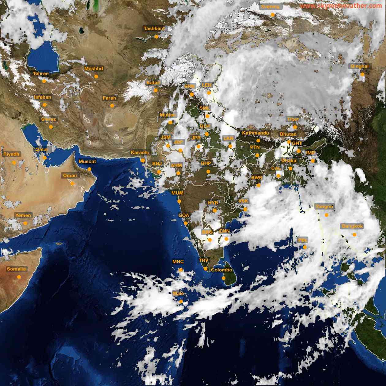 Latest INSAT Weather Satellite Image of India - Infrared Map - 02:00 IST on 11 August 2026