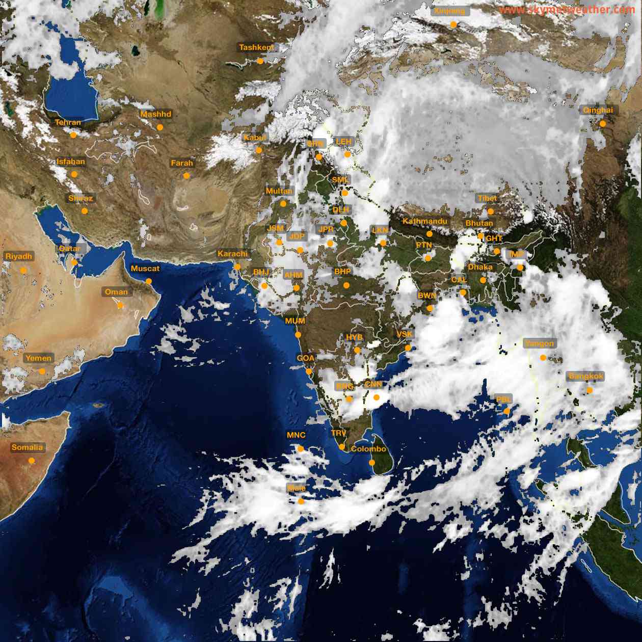 Latest INSAT Weather Satellite Image of India - Infrared Map - 04:00 IST on 11 August 2026